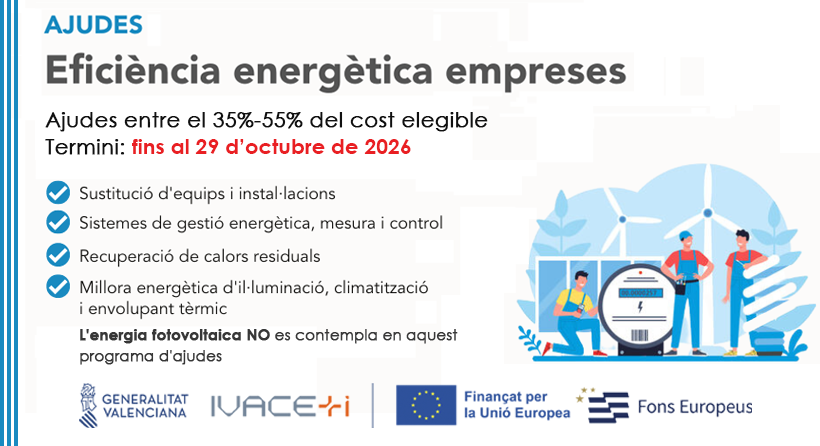 AJUDES EN MATÈRIA D'EFICIÈNCIA ENERGÈTICA EN EMPRESES 2026