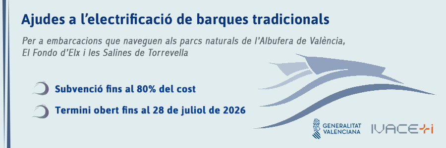 PROGRAMA D'ELECTRIFICACIÓ D'EMBARCACIONS ADSCRITES AlS PARCS NATURALS DE LA CV 2026